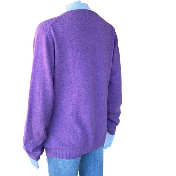 Bobby Jones Cashmere Merino Sweater Womens Size L Purple V-Neck Golf Old Money - Picture 8 of 14